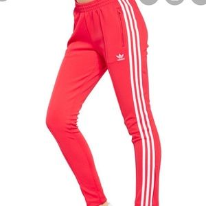 Adidas red track pants
